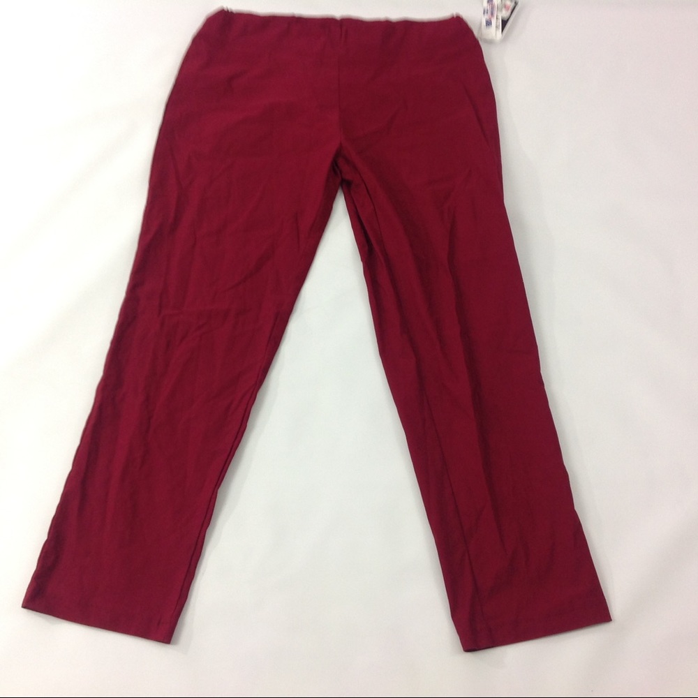 New All Hours Women Dress Pants Burgundy 3XL Red